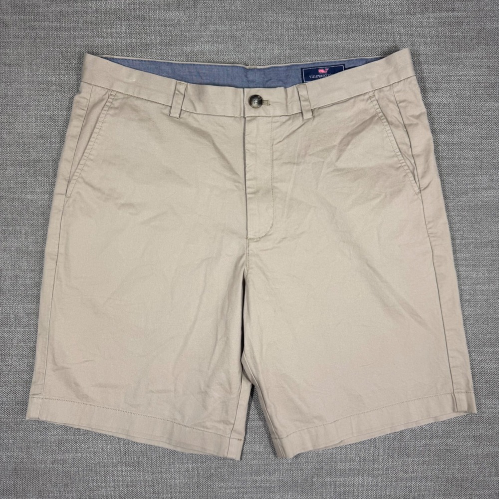 Vineyard Vines Mens Breaker Short Khaki Tan Stretch Chino 34 Classic Yacht Club